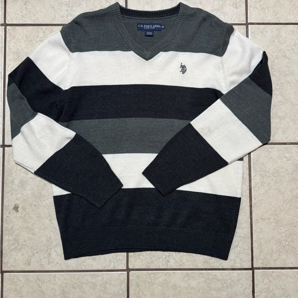 U.S. Polo Assn. Men's V-Neck Sweater - Black, Gray, White
